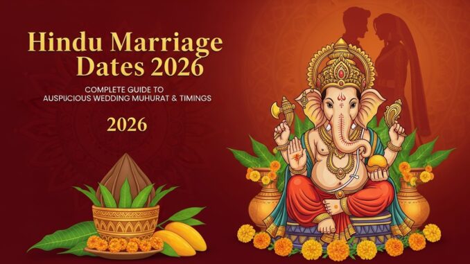 Hindu Marriage Dates 2026 Complete Guide to Auspicious Wedding Muhurat & Timings