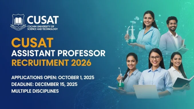 CUSAT Assistant Professor Recruitment 2026