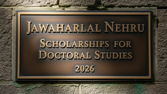 Jawaharlal Nehru Scholarships for Doctoral Studies 2026